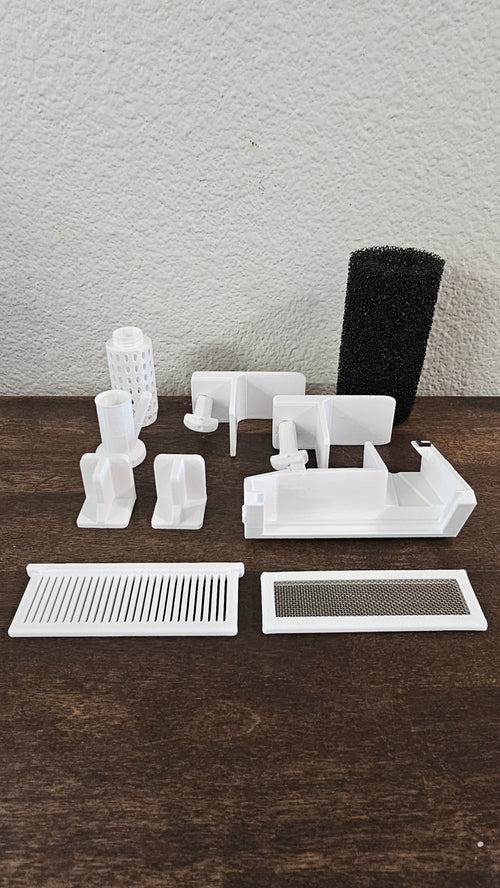 "Large Fluval Breeder Box" Upgrade Kit | Stainless Steel 30-Mesh Exit Grate | Prefilter Sponge