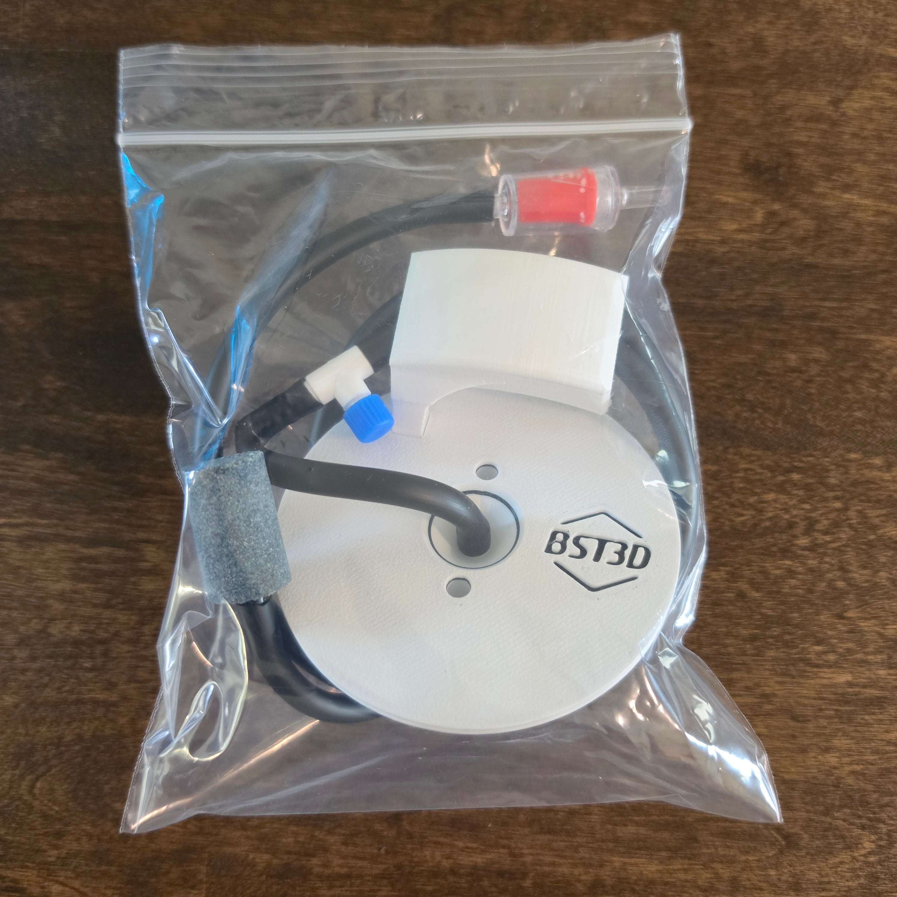 Fish Egg Hatchery Wide Mouth Lid Kit – Includes Air Line, Stone, Air-Control Valve, Check Valve